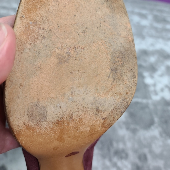 Moschino Cheap And Chic Mauve Maroon Pink Leather Suede Cylinder Heel - Picture 15 of 16